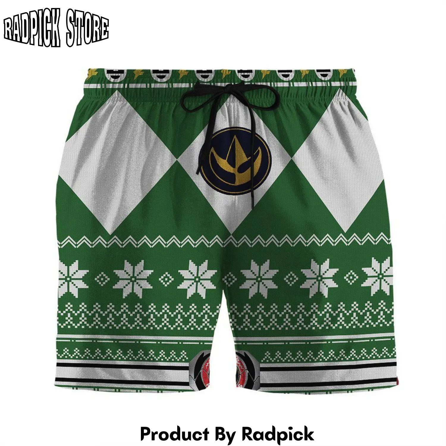 Radpick 3d green power ranger hawaii shorts rp631474